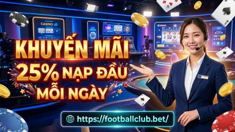 KHUYẾN MÃI 25% NẠP ĐẦU MỖI NGÀY – ƯU ĐÃI HẤP DẪN
