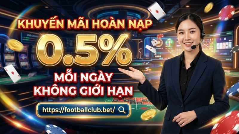 Khuyến Mãi Hoàn Nạp 0.5% Mỗi Ngày: Ưu Đãi Nóng
